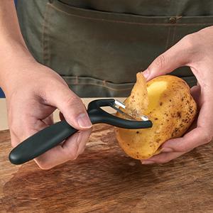 Ceramic Knife Set, D.Perlla 16 Pieces Kitchen Knife Set with Acrylic Stand, High Carbon Stainless Steel, BO Oxidation Knife Block Set, No Rust, Non Slip Handle, Sharp Cover Blade Stylish