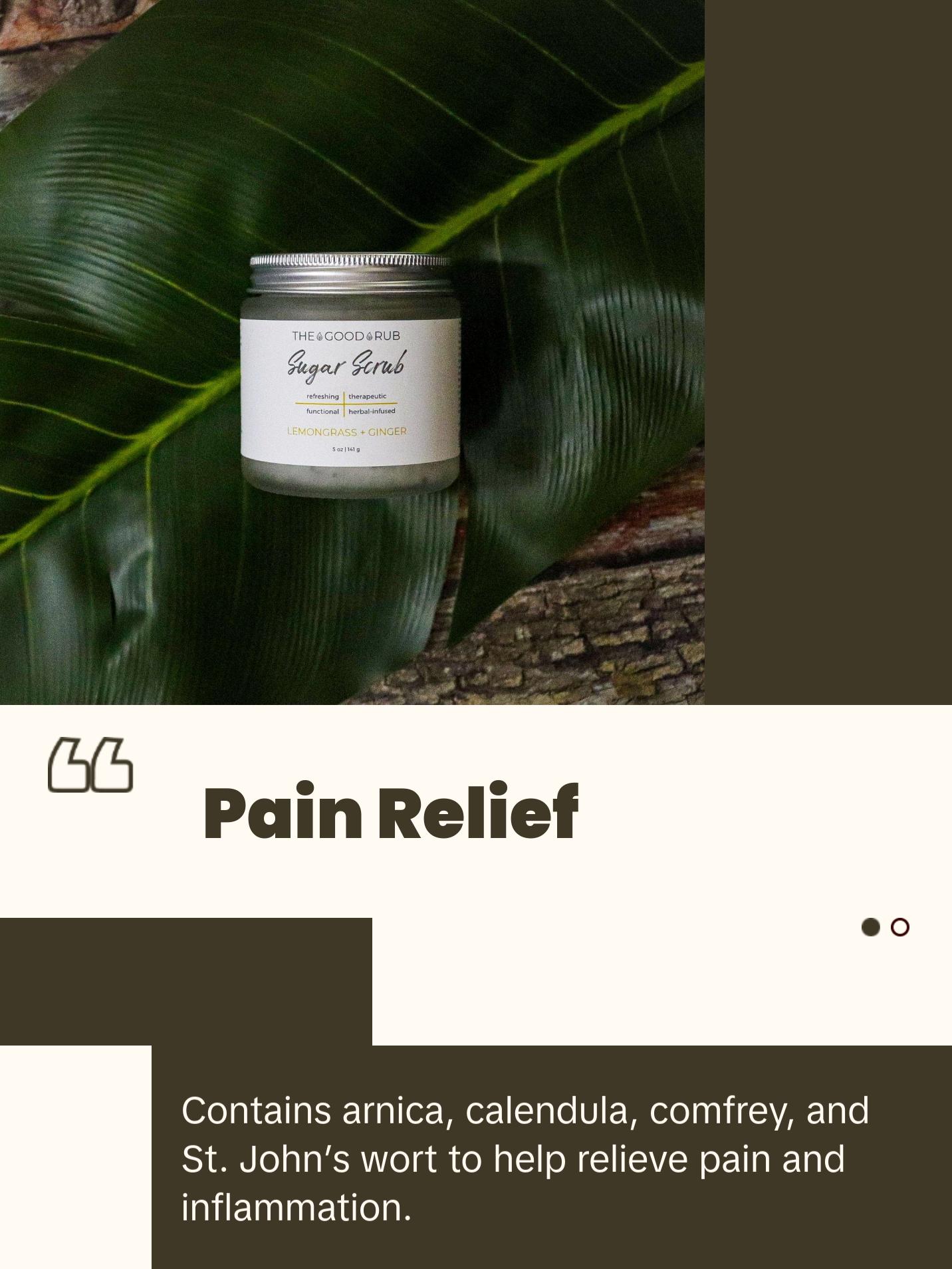Lemongrass + Ginger Sugar Scrub - Pain and Circulation Support