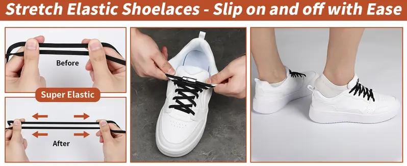 No Tie Shoelaces Magnetic Elastic Shoe Laces for Sneakers, Elastic No Tie Laces for Adults Kids Sneaker Replacement Laces summerwins