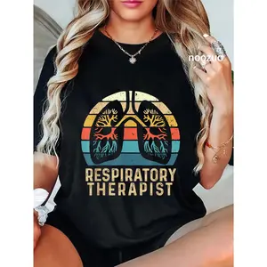 100% Cotton Respiratory Therapist - Retro Vintage Lungs Pulmonology RT T-Shirt
