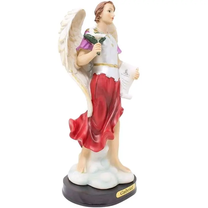 San Gabriel Arcangel 8"-18" Inches Tall Alas Blancas St Gabriel Archangel Estatua Brand New