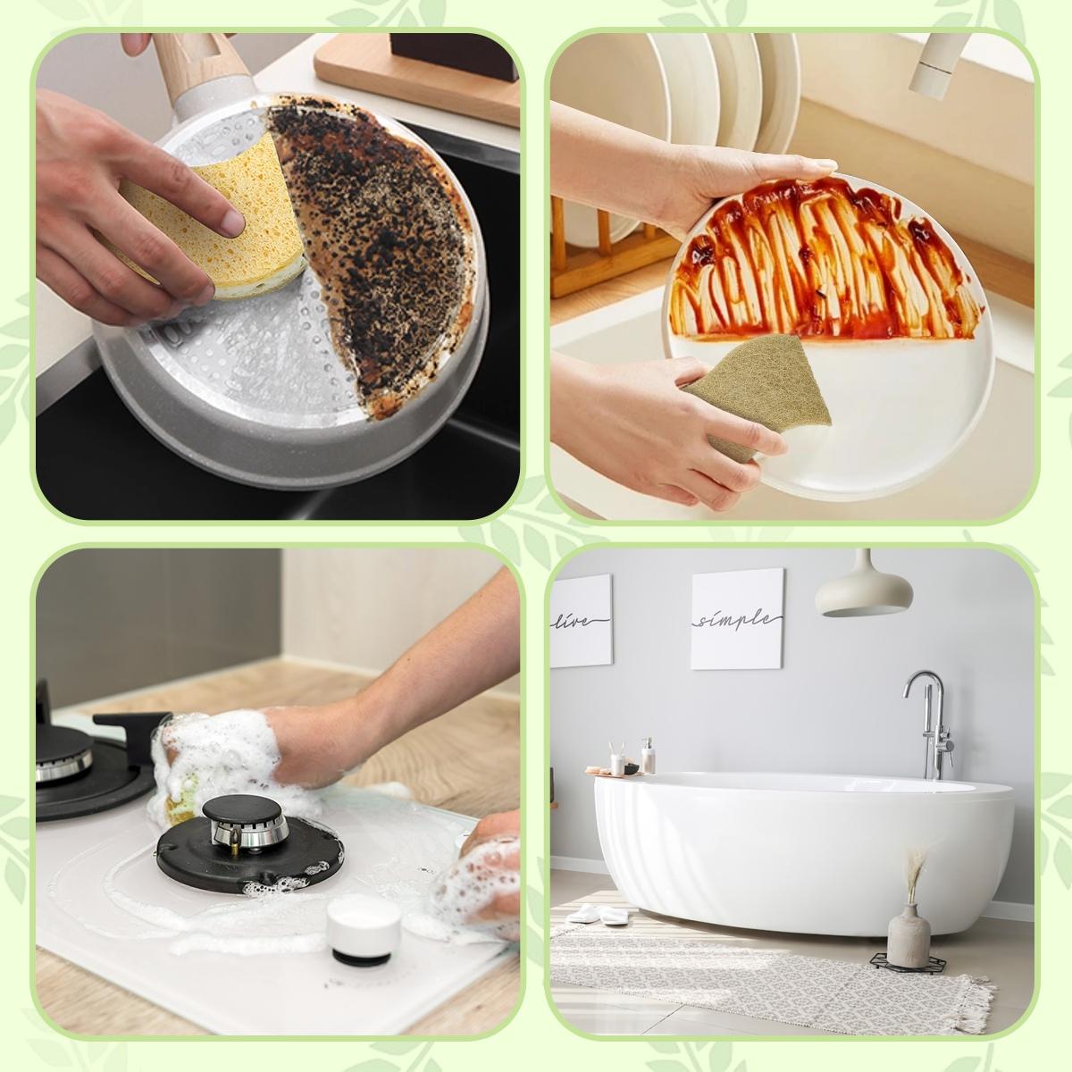 Rantizon Magic Cleaning Sponge 12pcs Scratch-Free Multipurpose Cleaning Scrubber, Eco-Friendly, Kitchen Cleaning Gadgets, Degraded Cotton Surface