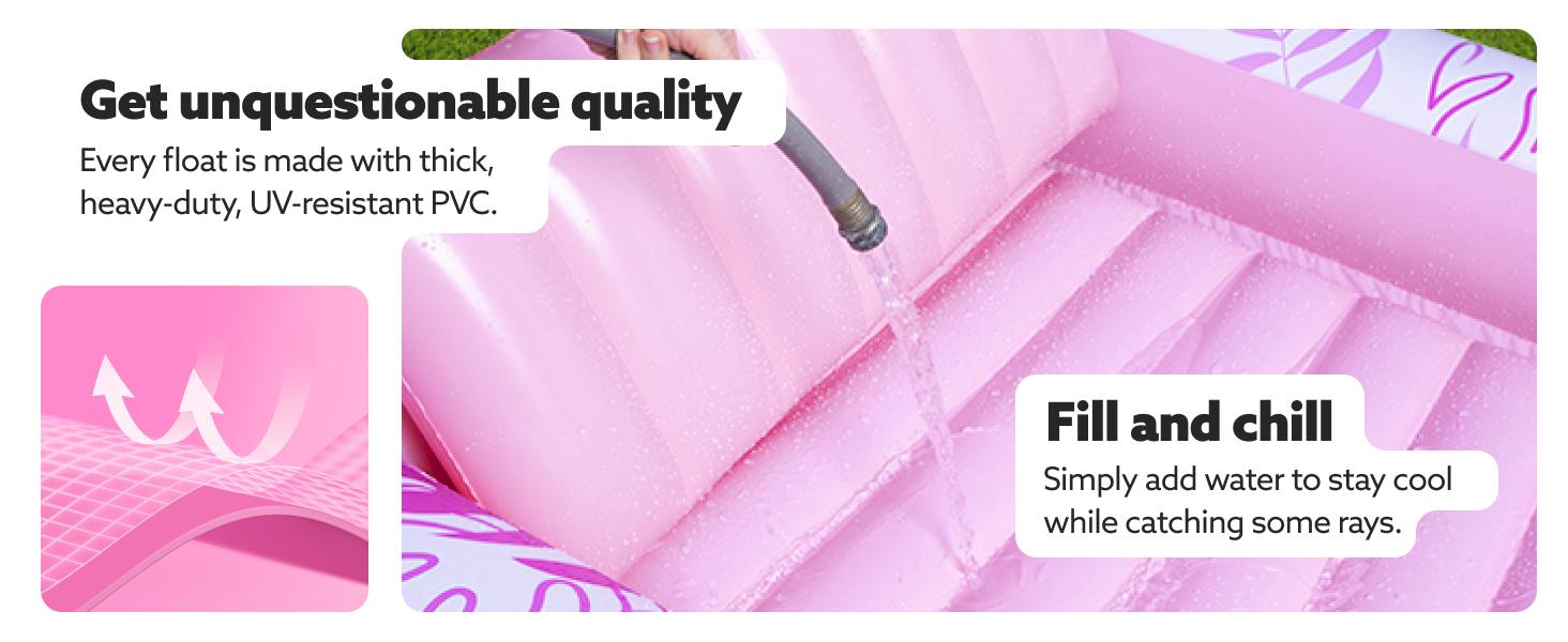 Sloosh-L/XL Inflatable Tanning Pool Lounge Float With Cup Holder, 70“X46”/85″ x 57″ Extra Large Pool Floats Adult with Pillow, 4 in 1 Suntan Tub Raft Floatie, Sunbathing Bed Lounge for Water Blow Up Kids Ball Pit Party Gifts, inflatable Sofa Pool