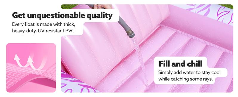 Sloosh-L/XL Inflatable Tanning Pool Lounge Float With Cup Holder, 70“X46”/85″ x 57″ Extra Large Pool Floats Adult with Pillow, 4 in 1 Suntan Tub Raft Floatie, Sunbathing Bed Lounge for Water Blow Up Kids Ball Pit Party Gifts, inflatable Sofa Pool