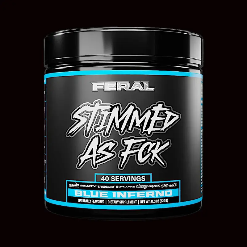 STIMMED AS FCK Pre Workout Powder - High Energy & Focus Supplement - 40 Servings Lean Muscle Booster Dietary