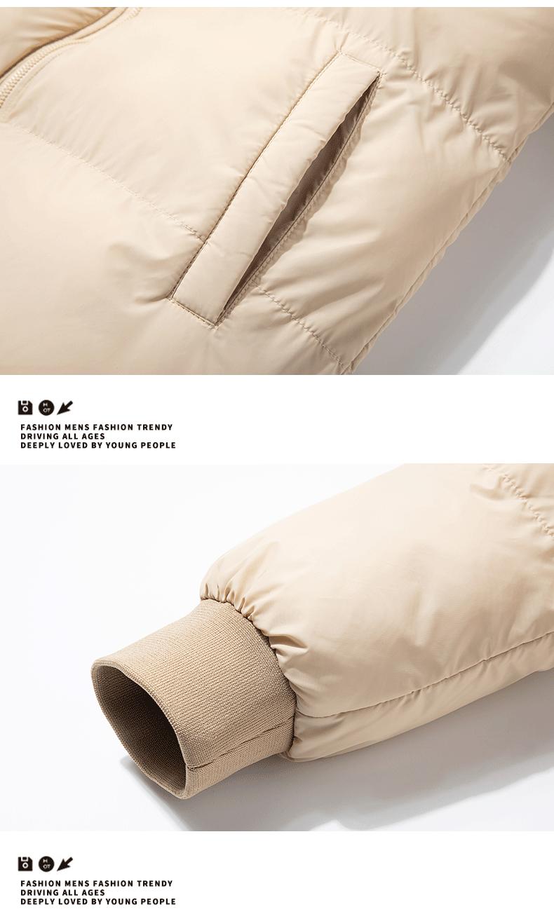 Winter Men's New Solid Color Hooded Quilted Cotton Jacket, Bread Coat Style, Urban Casual Design with Hood, Zipper Closure, Quilted Puffy Fit, Ribbed Cuff Details, Suitable for Men Who Value Atmosphere for Daily Commutes coats seamless parka big uniqlo