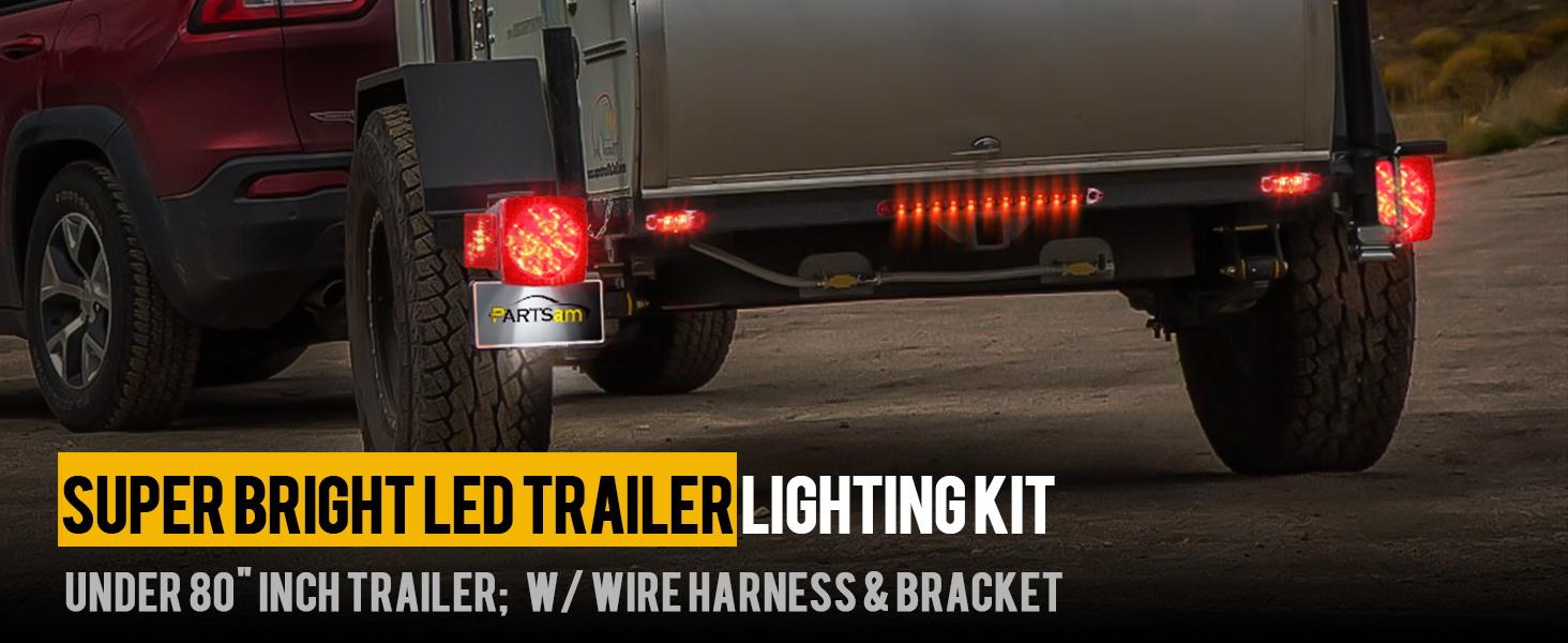 Partsam Submersible Under 80" LED Trailer Light Kit