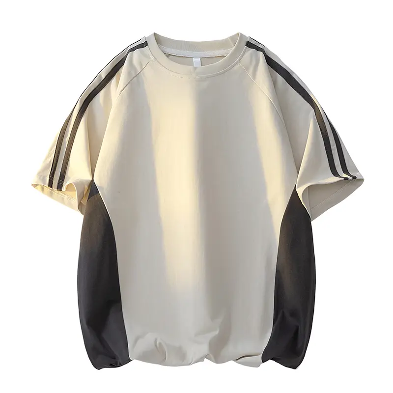 Men's Color Block Raglan Sleeve T-Shirt - Cotton Round Neck Fashion Apparel, Loose Fit for Casual Street Style, Raglan Sleeves, Top, Streetwear, Tshirt, Pure Cotton