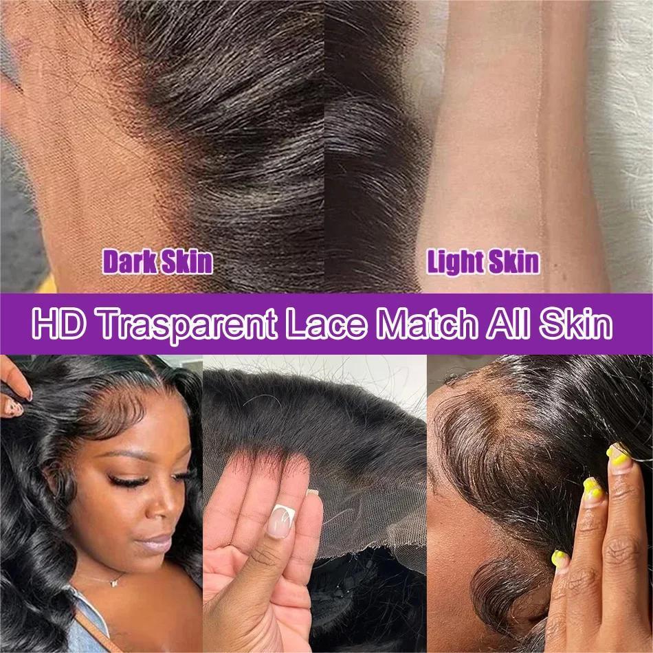 [NEW IN] Hot Star Body Wave and Straight 13x6 HD Transparent Lace Front Natural Black Color Wig Pre Plucked Human Hair Wigs For Women 180% Density