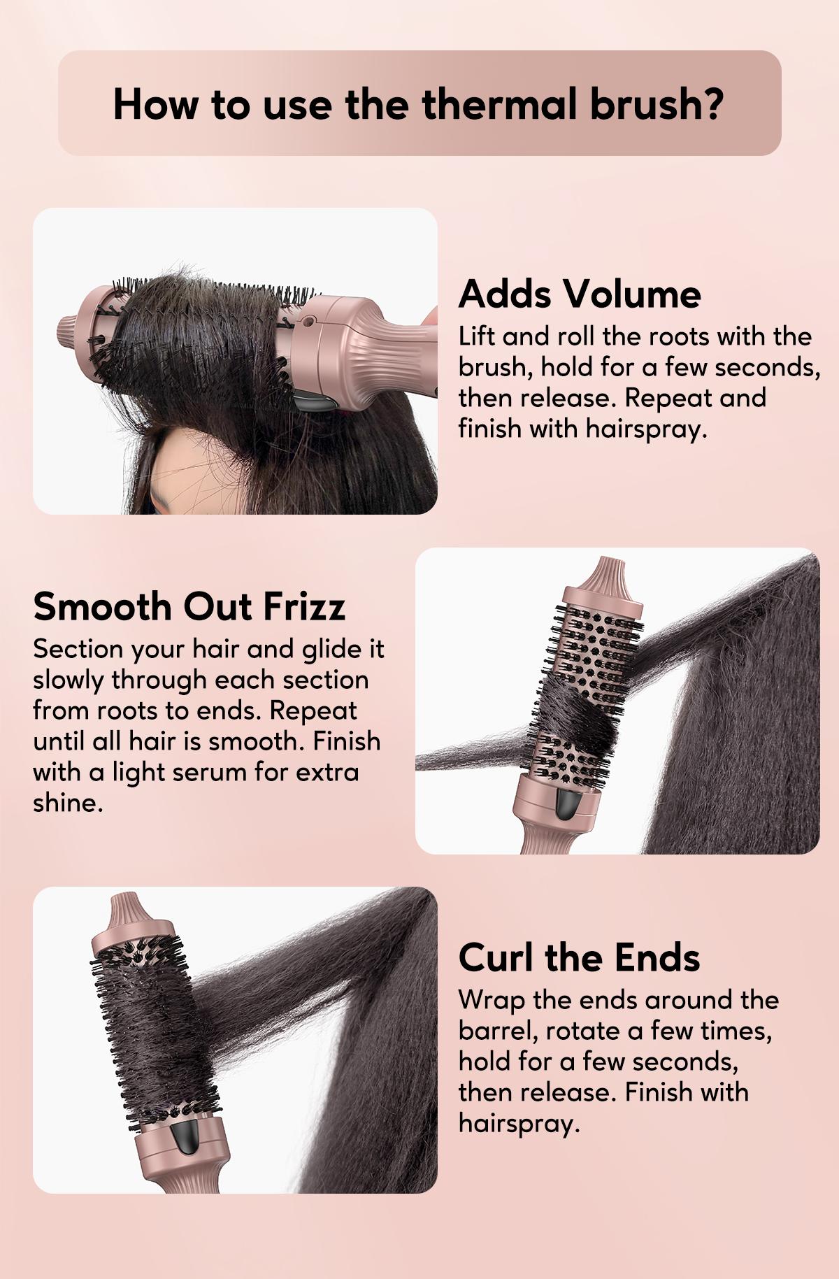 Terviiix Ionic Thermal Brush Get Voluminous Hair Styling, Adjustable Temperature, Negatives Ions Terviiix Ionic Thermal Brush Get Voluminous Hair Styling, Adjustable Temperature, Negatives Ions