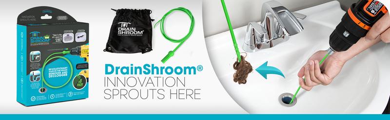 DrainShroom Toss-Disposable Hair Clog Remover 24 Inch Reach - 8 Pack Drain Snake for Bathroom, Green