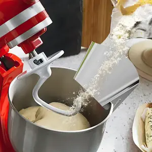 Stainless Steel Pouring Shield for KitchenAid 4.5-5 Qt Mixer Bowl - Spill Prevention Pouring Shield with Groove Design for Drip-Free Mixing, Baking & Food Prep