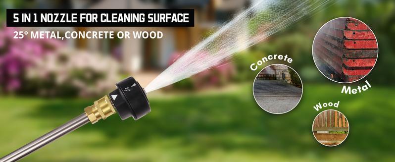 PowerSmart 80V Electric Cordless Pressure Washer, Up to 2600PSI, 1.2GPM, 5-in-1 Nozzle, 1.5L Onboard Soap Tank, Electric Power Washer with 6.0AH Battery and Charger for Decks, Cars, Fences, and Cleaning,Car Wash,Safe Operation(HB2840)