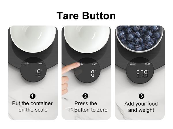 Ultrean Food Scale Digital Kitchen Scale, HD LED Display, Stainless Steel, 4 Units, Batteries Included, 11 lb (5 kg)