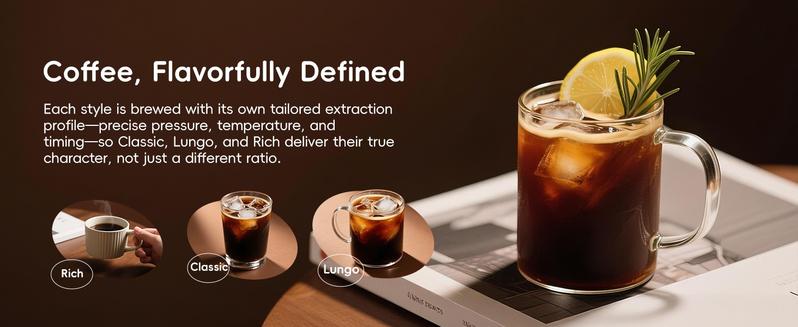 ecozy  4-in-1 Espresso Machine, Drip Coffee, Cold Brew and Over lce Machine with Touch Screen, Milk Frother Steam Wand, Stainless Steel, Coffee Maker for Cappuccinos, Lattes, Americanos