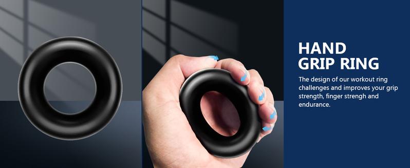 5 PCS Grip Strength Trainer Kit, Hand Gripper Strengthener, Forearm Strengthener, Finger Strengthener, Finger Exerciser, Stress Relief Ball, Forearm Workout Ring for Muscle Building and Injury Recover