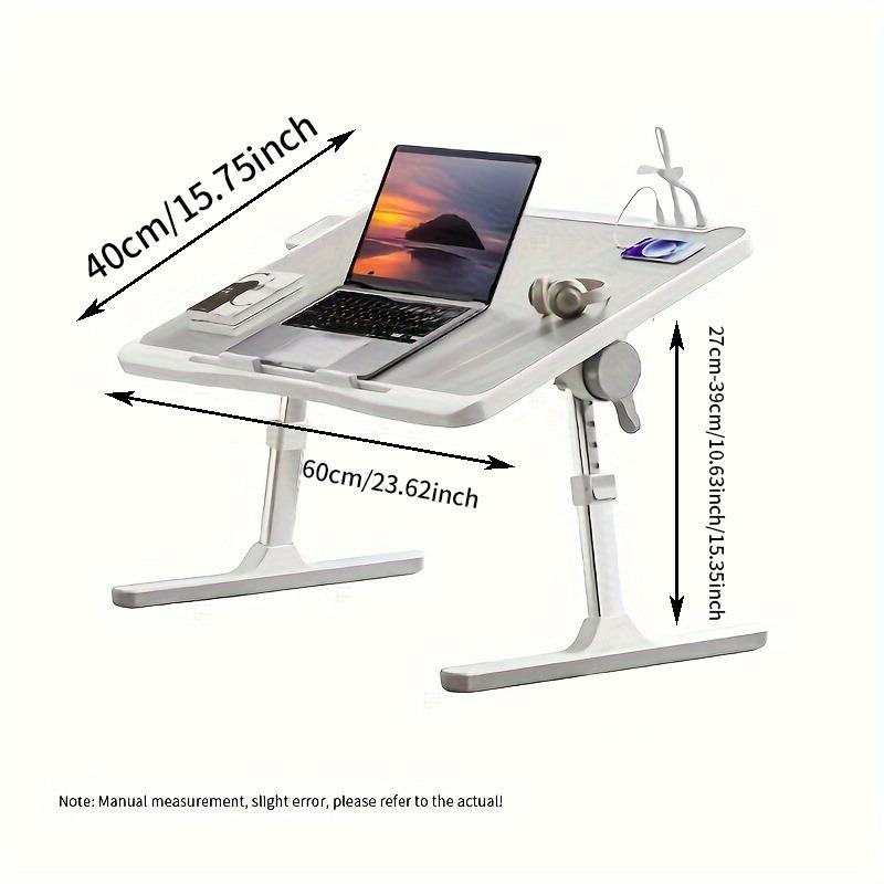 Lap Desk Bed Tray Table, Adjustable Laptop Stand for Bed with USB/ Light/ Fan/ Drawer, Portable Laptop Desk Table for Bed/ Couch/ Sofa/ Reading/ Writing, Bed Trays for Eating And Laptops