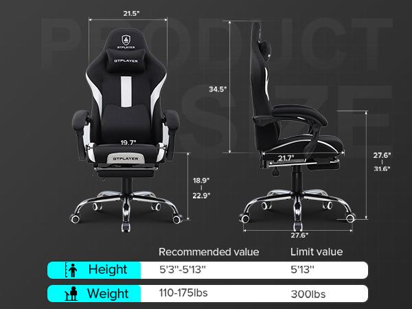 【Latest Fifth Generation Upgrade】Office Gaming Chair, equipped with pocket spring seat cushion and memory foam lumbar support, an ergonomic reclining office chair, mesh rotating wheels task chair, and fabric office chair upholstery
