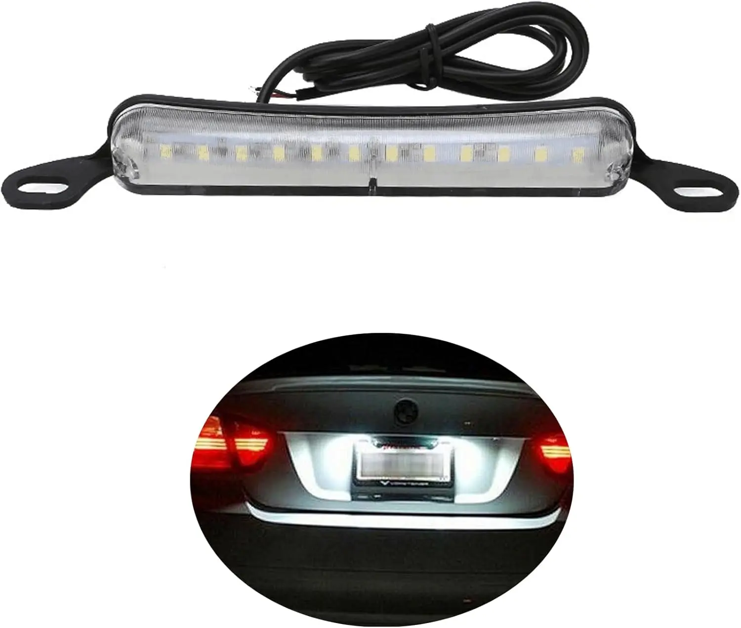 ANKIA Universal 12 LED License Plate Light Running Lamp Reverse Lights Tail Light Assembly for Car Trailer UTV ATV Truck RV Boat(White Light)