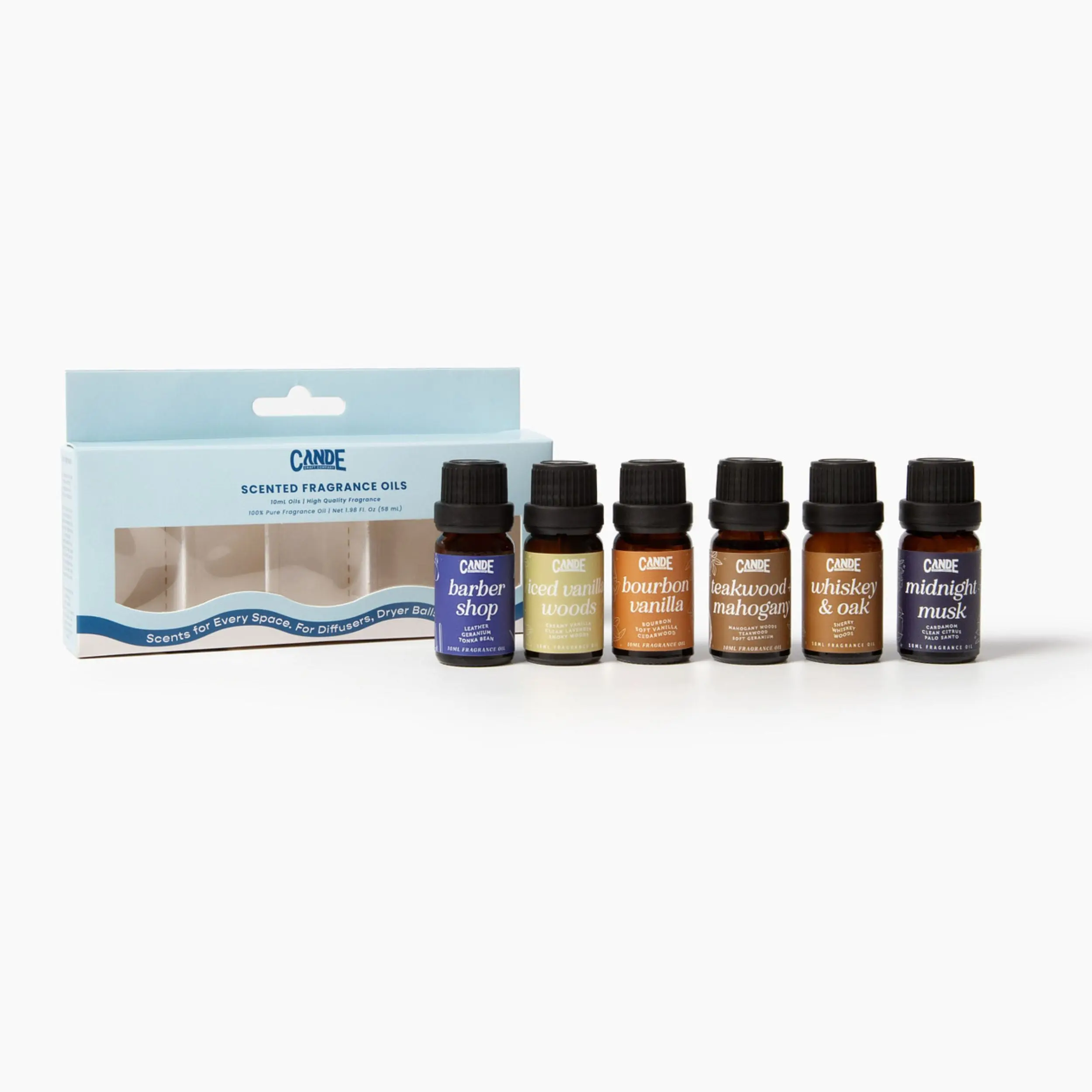 6 Pack Fragrance Oil Set for Home & Car | Long Lasting Scent Oils for Diffusers, Candles, Fresheners