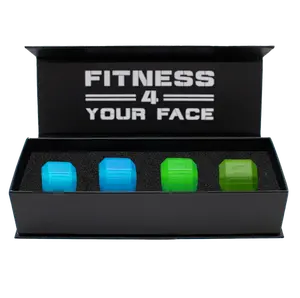 Jawzrsize Athletic Bundle Jaw Enhancer - Jaw, Face, and Neck Exerciser, Helps Reduce Stress and Cravings - Facial Exercise (Pop N Go & Custom Fit (Beg., Adv., & Elite), Green & Blue)