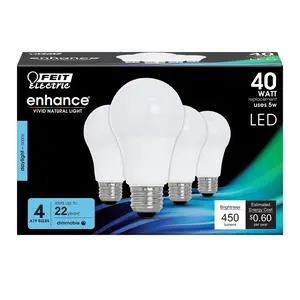 Feit Electric 40 Watt Replacement Daylight (5000K) A19 Dimmable General LED Light Bulb 4 Pack