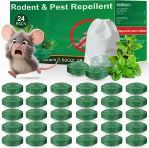 48 Pack (26g per Piece) -Mouse Rodent Repellent, Peppermint Lemon Oil Mice Repellent for Squirrel Rats Spider Pests, Natural Deterrent for Kitchen, Warehouse, Car, Indoor, Outdoor, Safe for Pets & Family