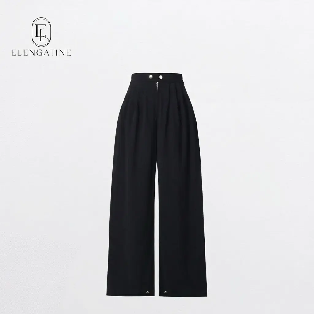 Elengatine Women's High Waist Pleated Balloon Wide Leg Trousers – Y2K Inspired Baggy Knit Pants with Zip Front Closure, Adjustable Cuffed Ankles, Loose Fit for Effortless All-Season Casual Streetwear, Trendy & Versatile Must-Have Knitwear Piece,summervibe