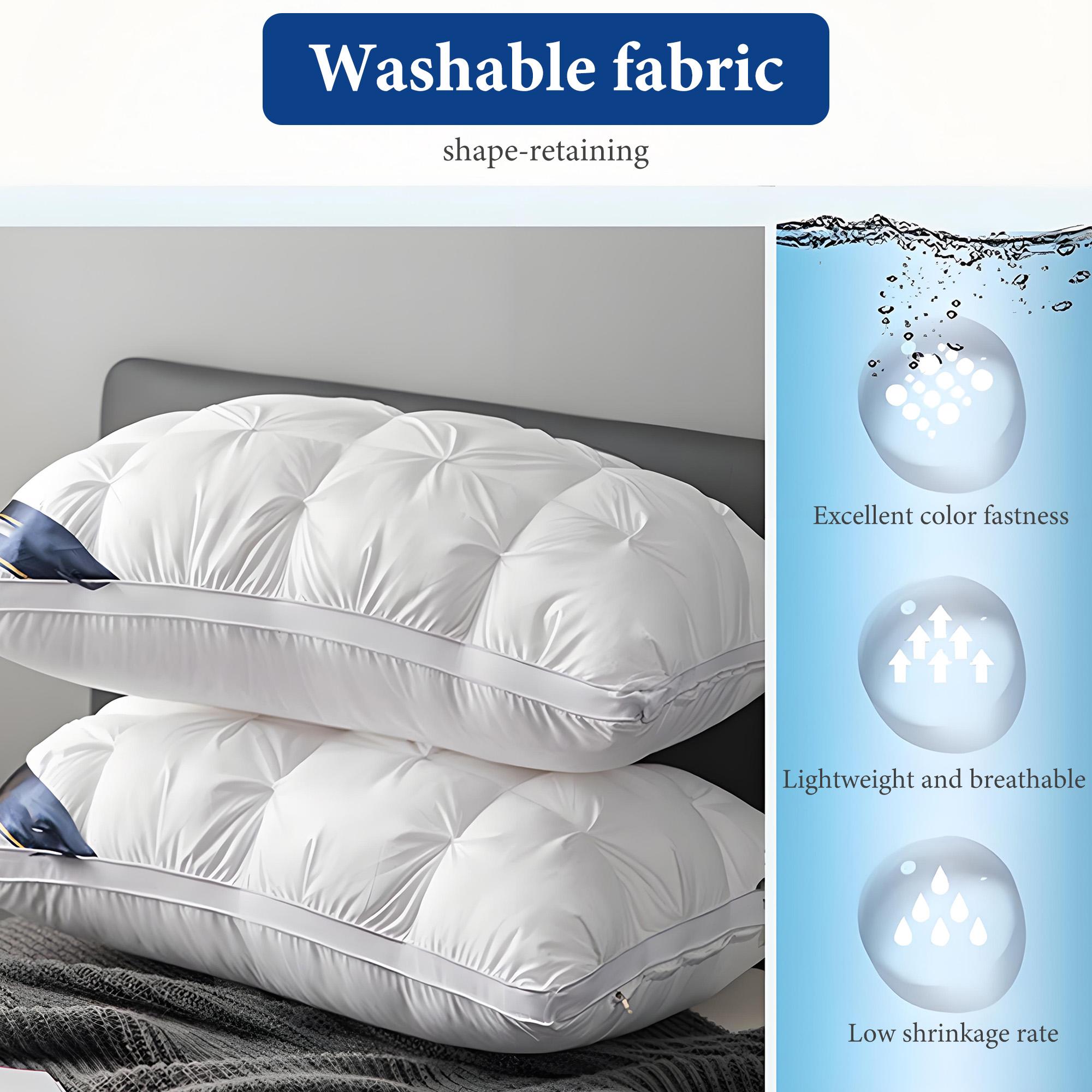 Luxury 5-Star Hotel Quality Pillows,Buy 1 Get 1 Free ,Bright White Soft Comfortable Luxury Pillows  In Full & Queen Size,Ultra-Fluffy Soft Down Alternative Fill