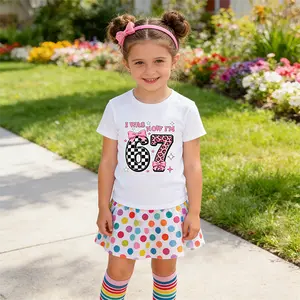 Children Fashion 67 Number Print Crew Neck T-Shirt Soft Breathable Casual Short Sleeve Tee Tops for Boys Girls Summer Daily Wear