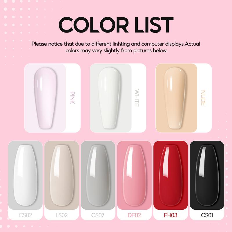 COSCELIA Acrylic Nail Kit for Beginners | Nude Acrylic Powder, UV Gel Polish & Glitter Decorations | Complete Gift for Women