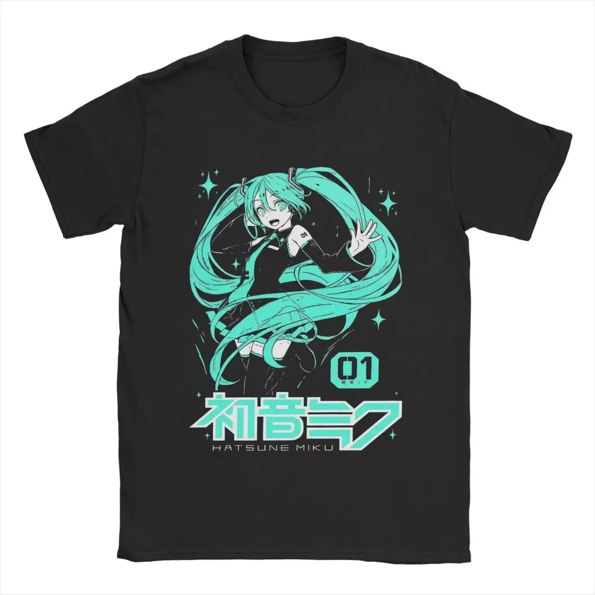2026 new Hatsune Miku Anime T Shirt Men's Cotton Top Tee Aesthetic O-neck Short Sleeve High quality
