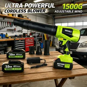 SEEVOLX 45V MAX Cordless Leaf Blower – FREE 2 Batteries! Turbo Power for Car Drying, Leaves & Snow