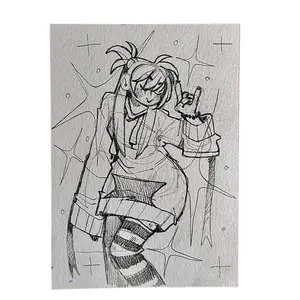 Stripped Thigh High | ACEO Miniature Art, original art