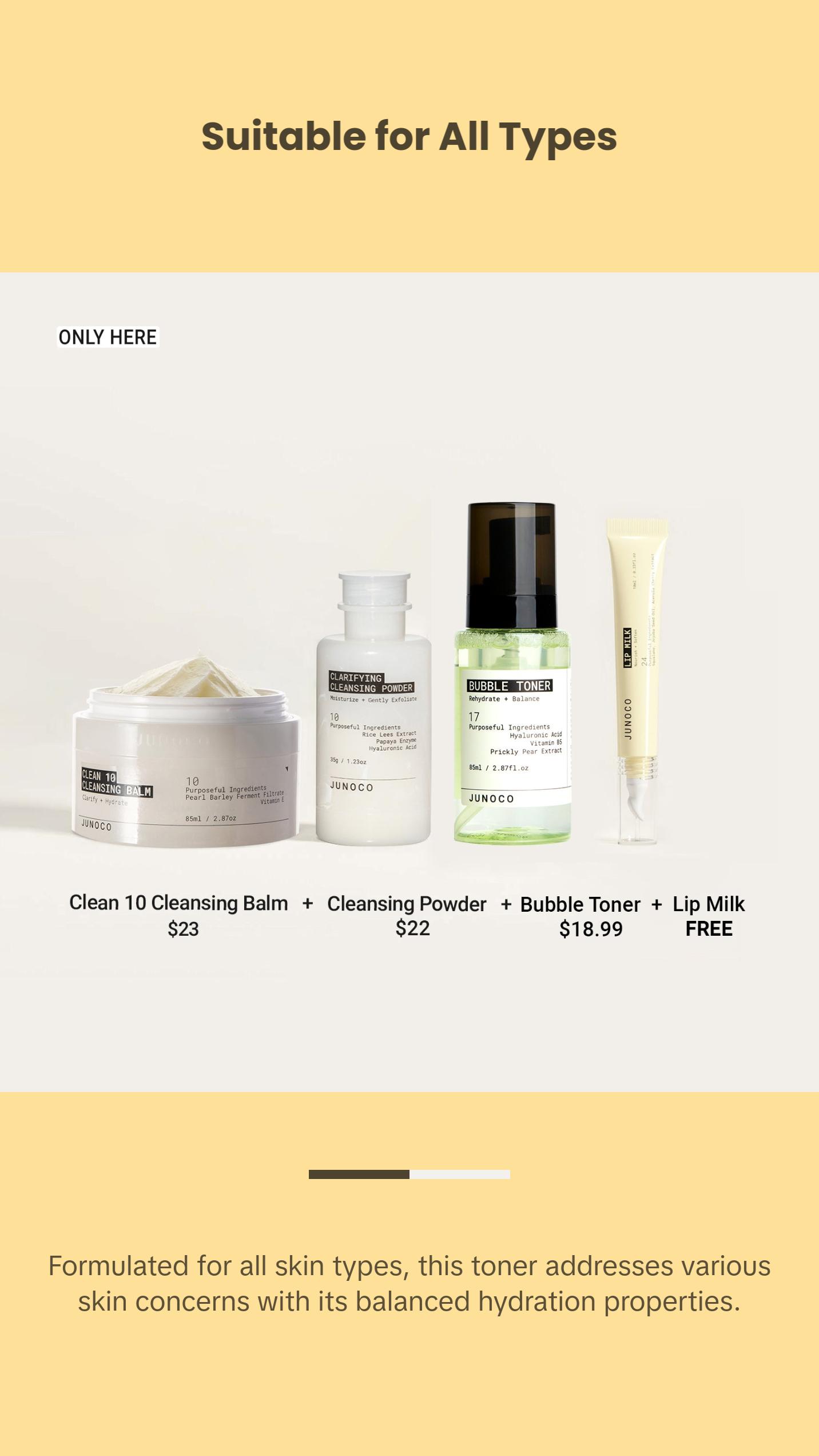 JUNOCO Bubble Toner. Rehydrating and Balancing Daily Facial Toner 85ml/2.87 Fl Oz