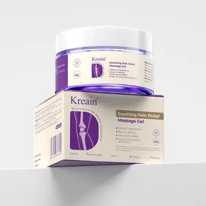 Kreain Pain Relief Massage Gel for Joints & Muscles – Cooling Purple Gel with Sodium Chondroitin Sulfate, Emu Oil & Turmeric, Fast-Absorbing, 100g Each