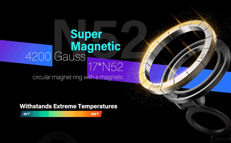 MagSafe Vacuum Magnetic Super Suction Cup Car Phone Holder Car Phone Holder, 360° Adjustable Magnetic Phone Holder, Hands-Free Suction Cup Phone Holder, Car Phone Holder for All Smartphones, Vehicles and Gym/Bathroom Mirrors