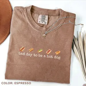 Comfort Colors Comfort Colors Hot Dog T-Shirt, Bad Day to Be a Hotdog, Funny Retro Hotdog, Women's 4th of July T-Shirt, Memorial Day Shirt, Labor Day T-Shirt