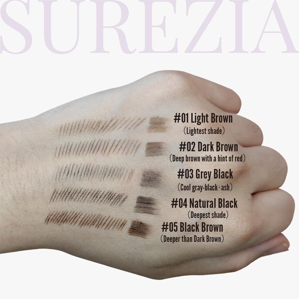 SUREZIA Feather Edge Brow Pencil 3-in-1 Kit (Pencil + Refill + Sanding Sponge) Dual-Effect Tip for Two Looks Stays Sharp
