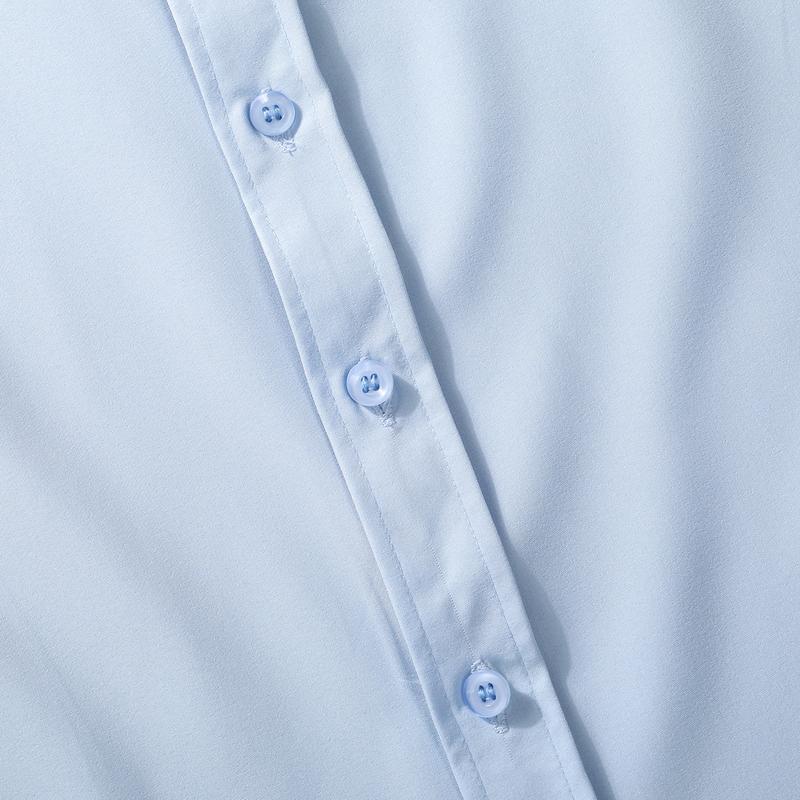 Men's Long Sleeve Shirt Slim Fit Solid Color Turn Down Collar Cardigan Business Casual