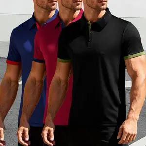 Set of 3 men’s casual short-sleeve polo shirts in mixed colors, breathable and cool, suitable for all seasons—a great gift choice for men during the holidays.#SummerVibes