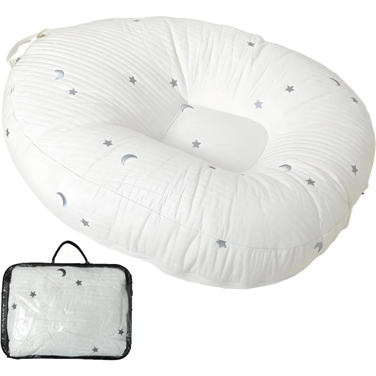 Natural Colorful Cotton Leaf-Shaped Baby Lounge Pillow, 75x60cm Comfortable and Breathable Floor Cushion for Infants, Removable Machine Washable Cover, Baby Shower Gift, Floor Pillow, Unisex, 0 - 3 Years, Polyester Fiber, Newborn Baby, 29.5X23.6in