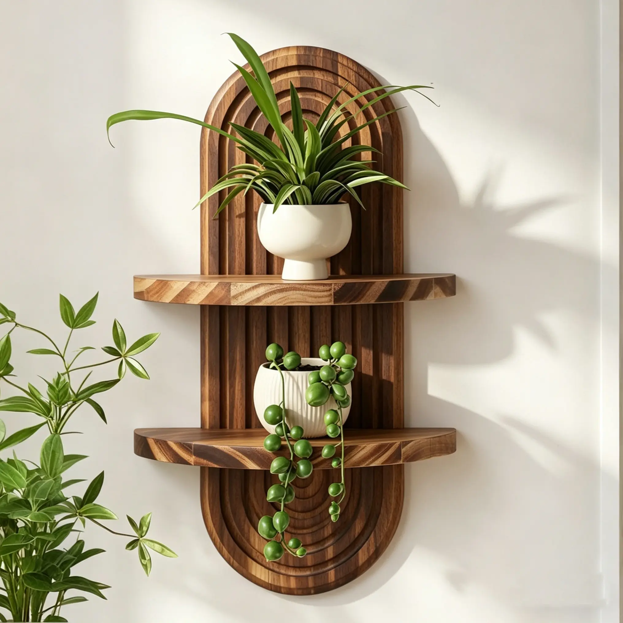 Boho Wall Hanging Shelf, Handmade Rainbow Arch Floating Shelves, Vintage Storage Rack, Wooden Wall Shelf, Wall Mounted Shelf, Decorative Vintage Home Decor, Wood Wall Decor for Bedroom Living Room Nursery Bathroom