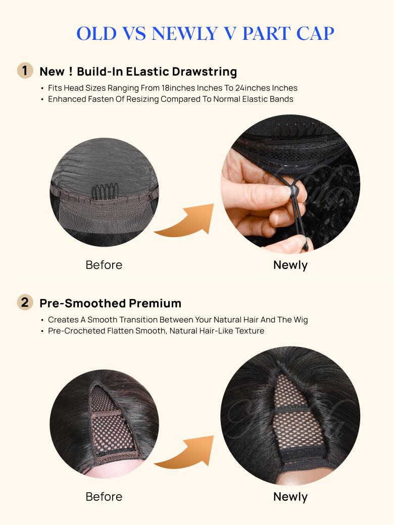 Nadula EasiContour Kinky Curly V Part Human Hair Wig Glueless Beginner Friendly Quick Easy Install No Skill Required Leave Out Options TikTokShopStockUp