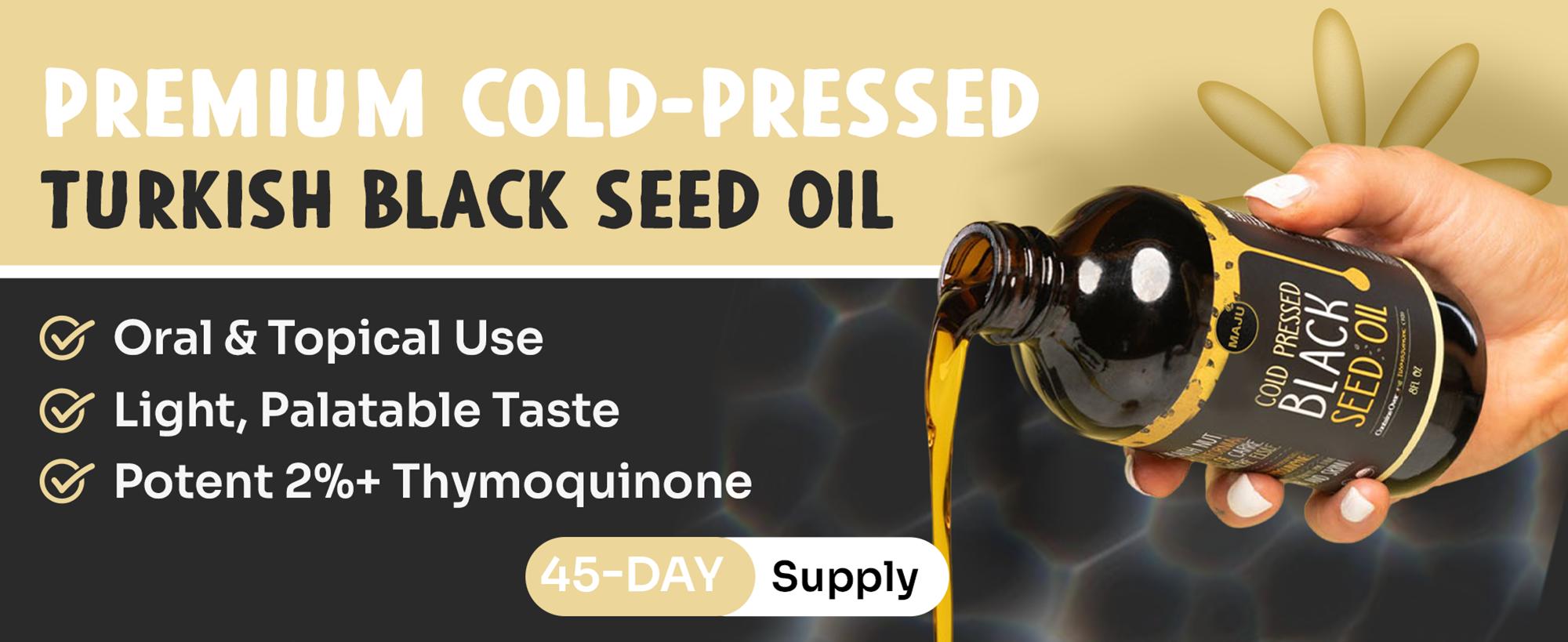MAJU Black Seed Oil (8oz) - Herbal Joint Support, Immune Boosting & Digestion Support, Body, Consumable, Body Massage & More Cosmetic Comfort