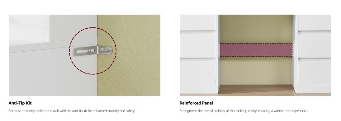 Songmics Vanity Desk with Mirror and 9 LED Bulbs, Vanity Makeup Table with Power Outlets, Dressing Table with 9 Drawers, for Bedroom, Cloud White