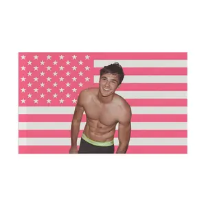 Jacob Elordi Flag - Shirtless Actor Tapestry - Pink Aesthetic Wall Banner - Saltburn Movie Merch - Nate Jacobs Euphoria Decor hot actor wall art tv show tapestry