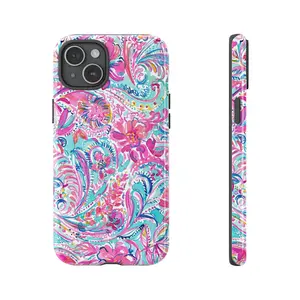 Bright Paisley Floral Phone Case – Colorful Preppy Aesthetic For iphone 17 pro case iphone 16 pro max case 15 14 13 12 11 & Samsung S25 S24 S23 Ultra Fe, cute pretty phone cases, TPU Shockproof phone case make it durable sturdy protective.