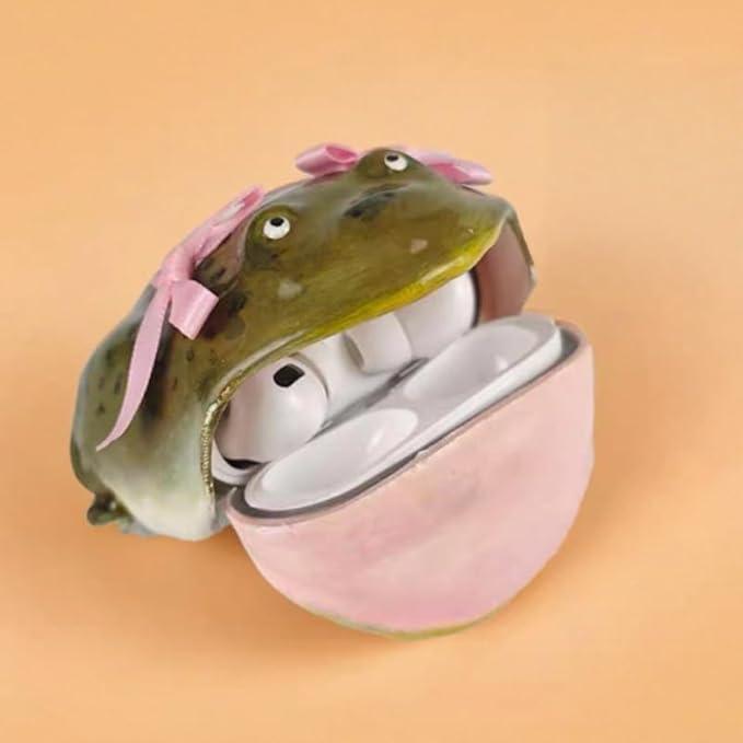 DIY Handmade Toad-Shaped Airpods Pro 1/2/3/Airpods 4 Earphone Case - Weird And Abstract Protective Shell For 3D Headphones Valentine's Day Gifts