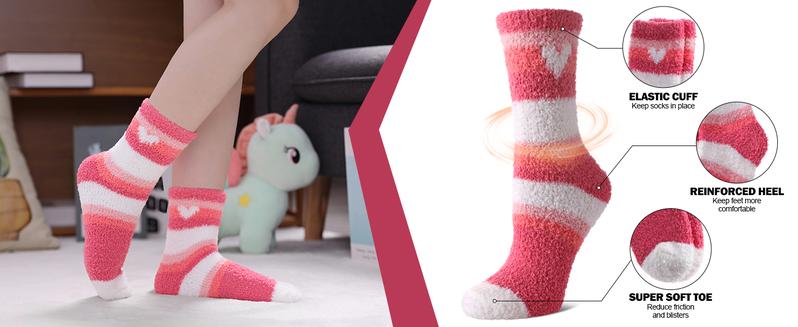Fuzzy Socks for Women Soft Fluffy Home Sleeping Socks Cozy Warm Slipper Socks 6 or 5 Pairs Comfortable Material Ideal for Chilly Evenings